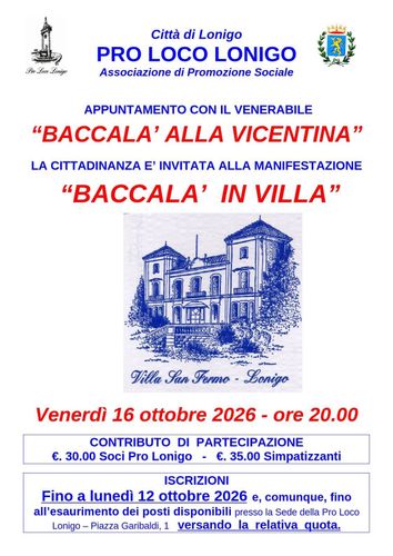 Baccalà in villa 2026